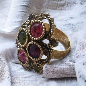Vintage Sarah Coventry Austrian lights ring